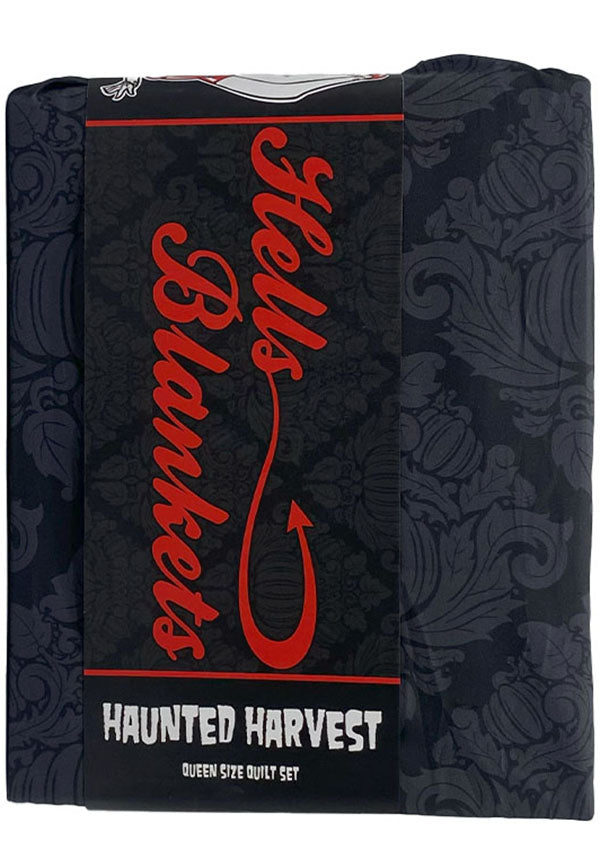 Haunted Harvest [Black/Grey] | QUILT SET [QUEEN]
