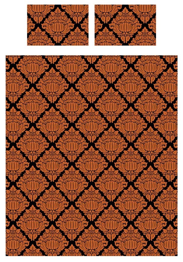 Haunted Harvest [Black/Orange] | QUILT SET [QUEEN]