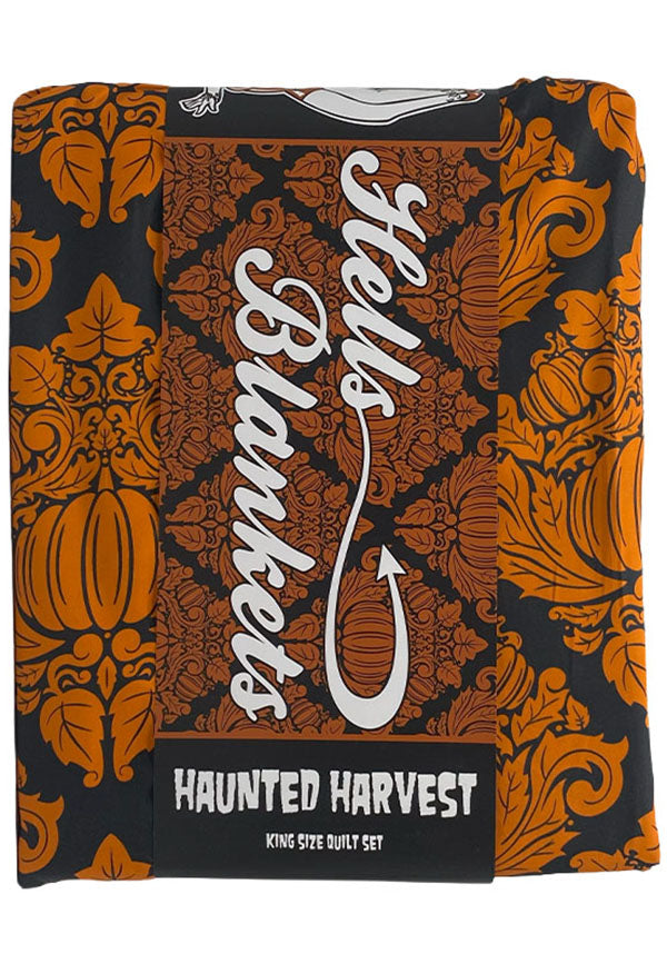 Haunted Harvest [Black/Orange] | QUILT SET [KING]