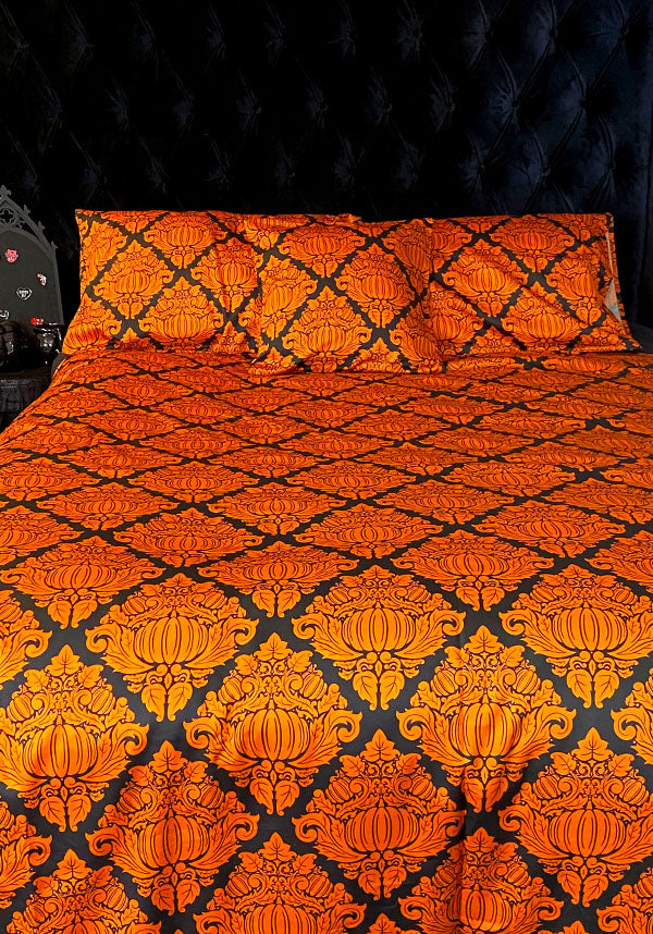 Haunted Harvest [Black/Orange] | QUILT SET [QUEEN]