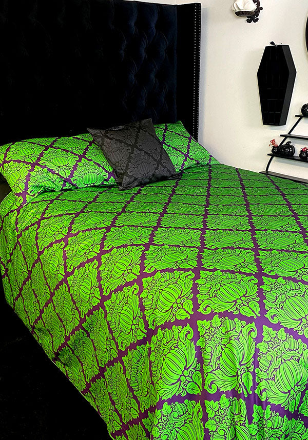 Haunted Harvest [Green/Purple] | QUILT SET [QUEEN]