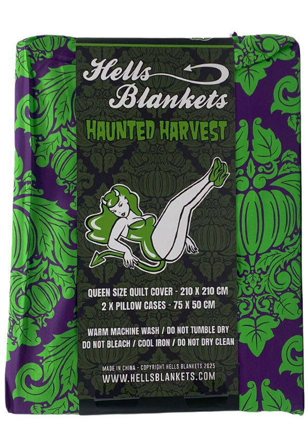 Haunted Harvest [Green/Purple] | QUILT SET [QUEEN]