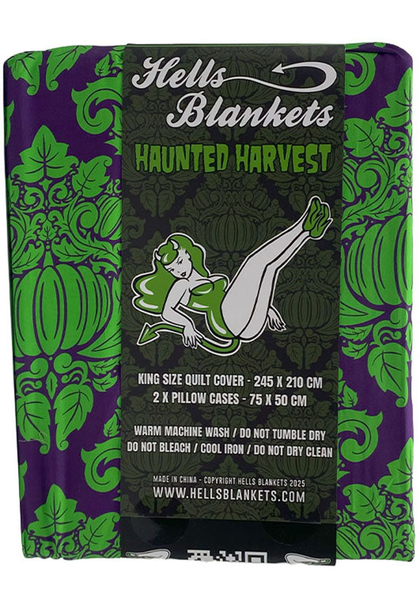 Haunted Harvest [Green/Purple] | QUILT SET [QUEEN]