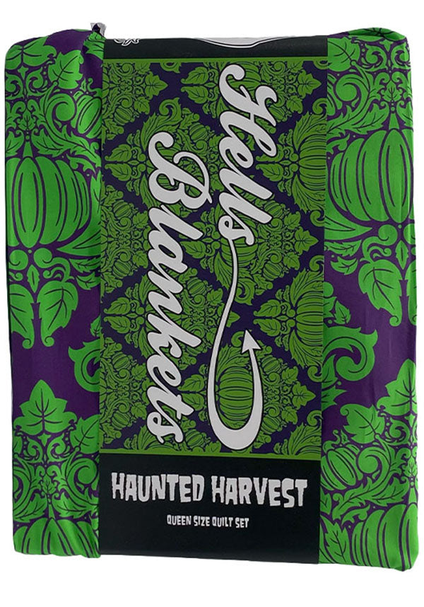Haunted Harvest [Green/Purple] | QUILT SET [QUEEN]