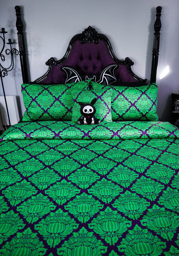 Haunted Harvest [Green/Purple] | QUILT SET [QUEEN]