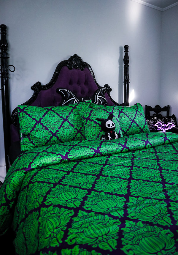 Haunted Harvest [Green/Purple] | QUILT SET [QUEEN]
