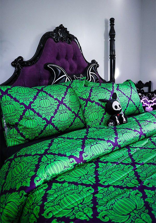 HELLS BLANKETS Haunted Harvest [Green/Purple] | QUILT SET [KING S - Detail 3