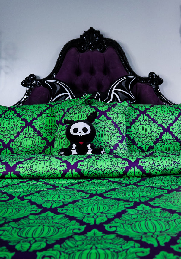 HELLS BLANKETS Haunted Harvest [Green/Purple] | QUILT SET [KING] - Detail 4