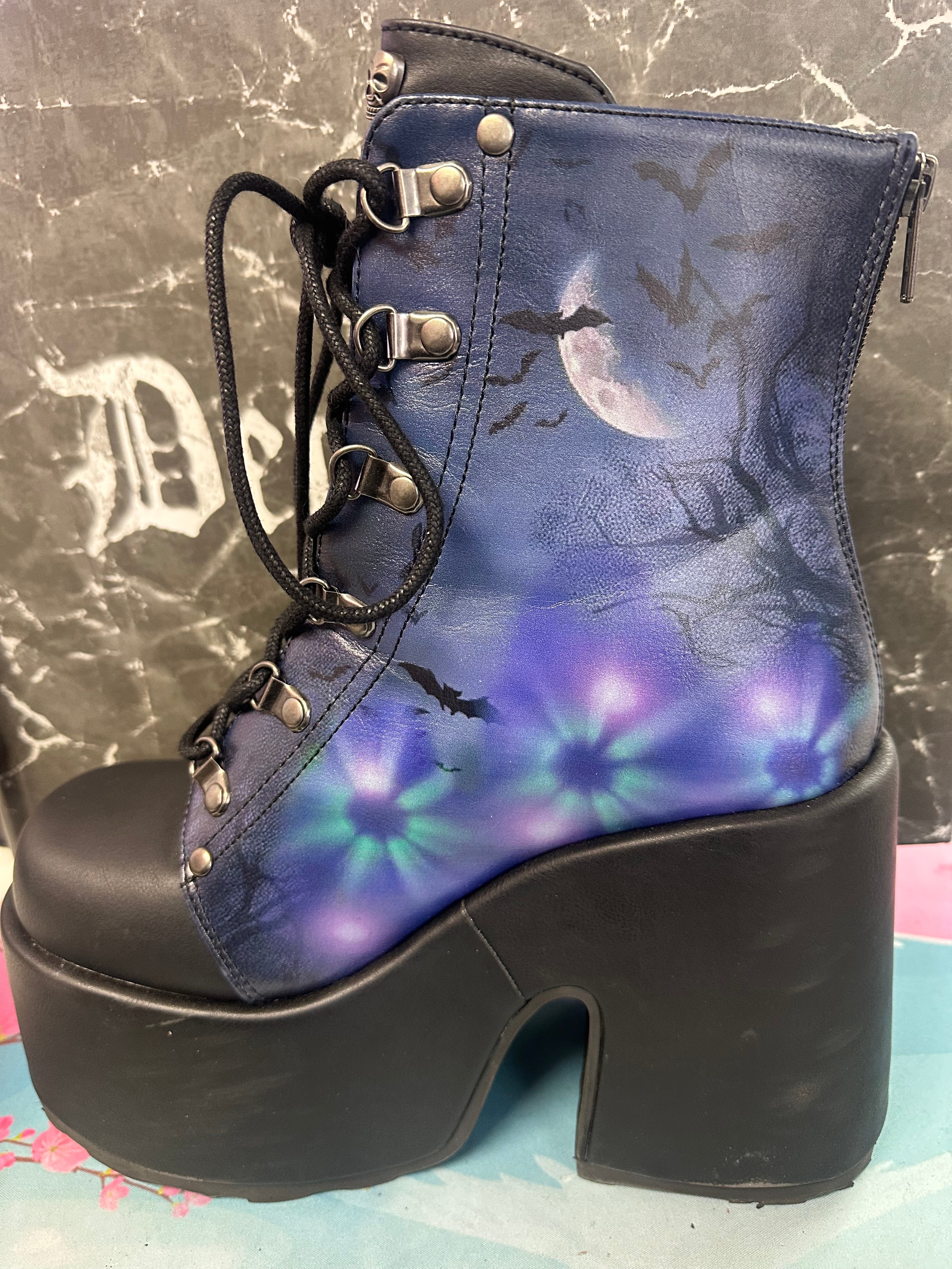 CAMEL-203-PT [Black/Blue] | PLATFORM BOOTS (FAULTY)**