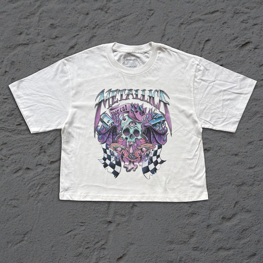 Metallica | Checkered Flag [Womens] CROP TOP [PREORDER]