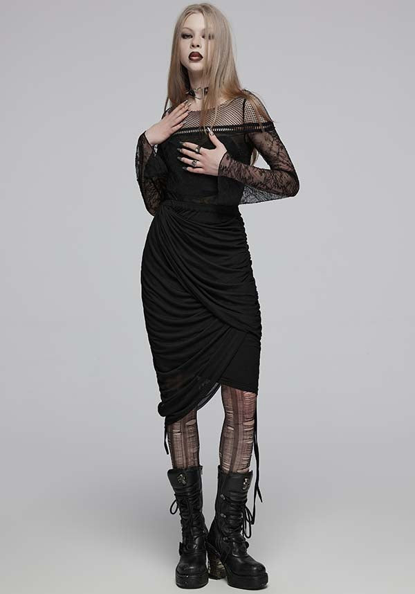 Ruched wrap skirt top