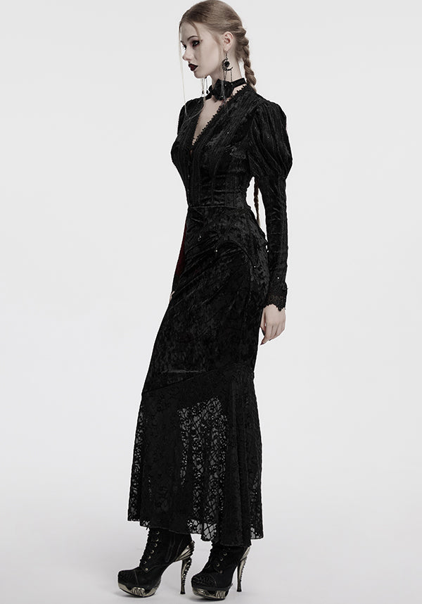 Aureole [Black] Velvet | MAXI SKIRT