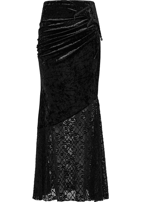 Aureole [Black] Velvet | MAXI SKIRT