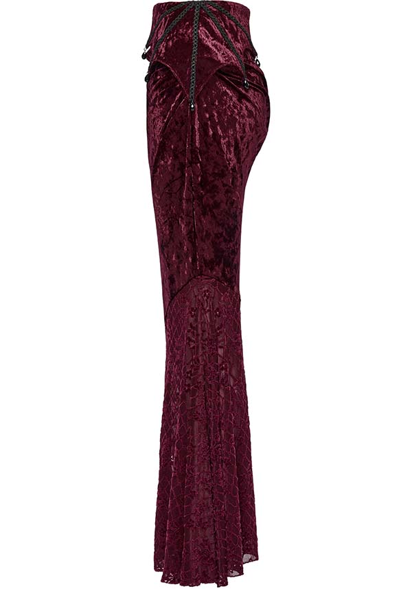 Aureole [Wine] Velvet | MAXI SKIRT