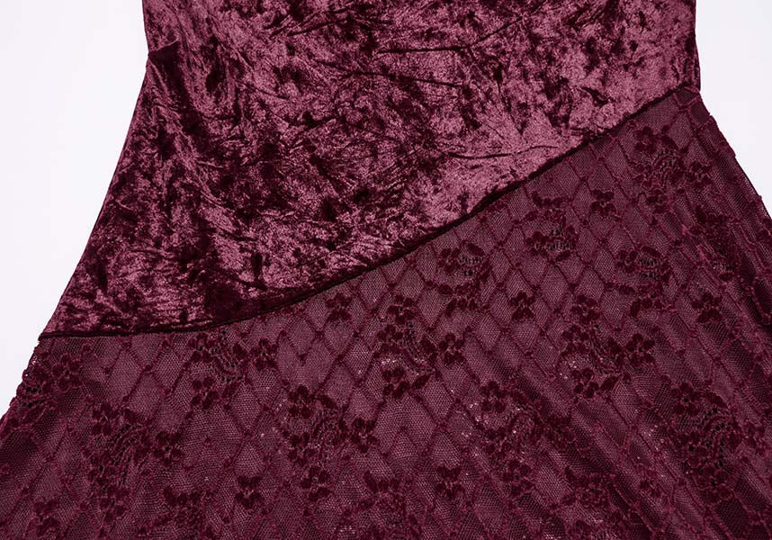 Aureole [Wine] Velvet | MAXI SKIRT