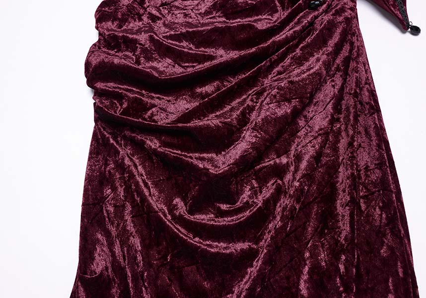 Aureole [Wine] Velvet | MAXI SKIRT