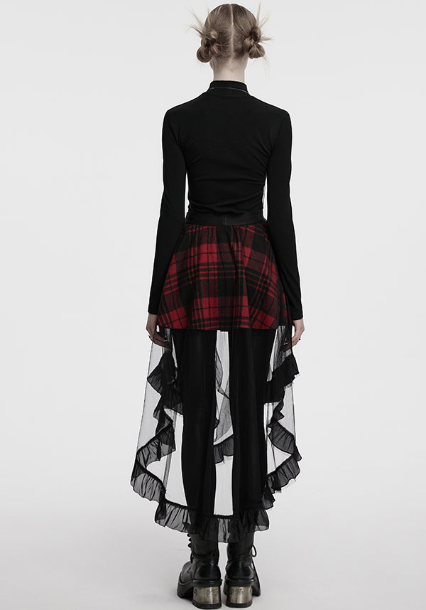 Ashaya Plaid Mesh | MIDI SKIRT