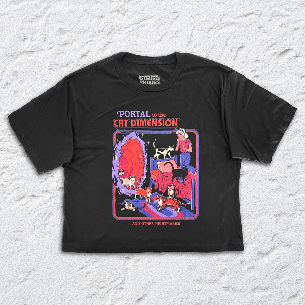 Steven Rhodes | Cat Dimension Black CROP TOP [PREORDER]