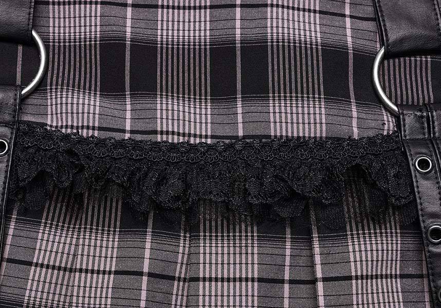 Quinn Tartan [Baby Pink/Black] | MINI SKIRT*