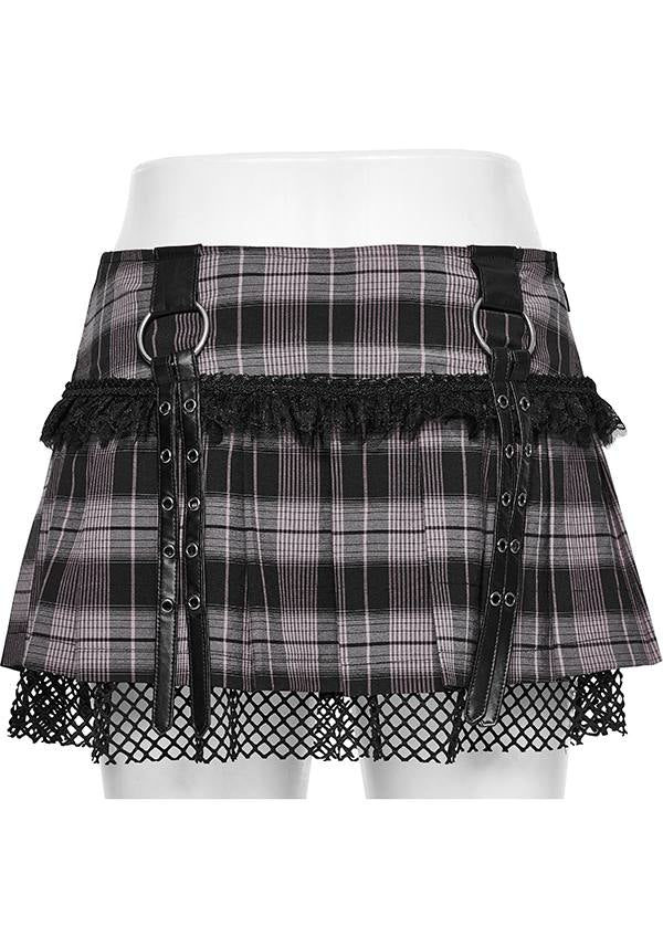 Quinn Tartan [Baby Pink/Black] | MINI SKIRT*