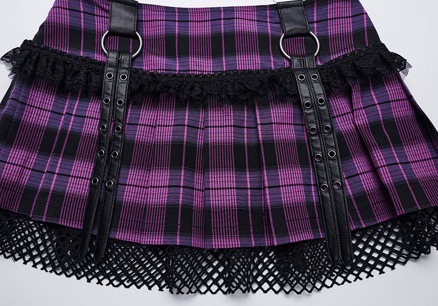 Quinn Tartan [Magenta/Black] | MINI SKIRT*