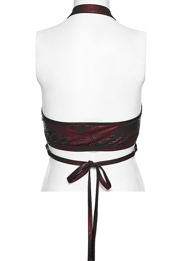 Minerva [Black/Red] | WRAP HALTER TOP*