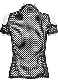 Dionisia Fishnet [Black] Cold Shoulder Top