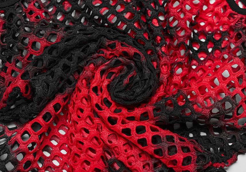 Dionisia Fishnet [Black/Red] | COLD SHOULDER TOP*
