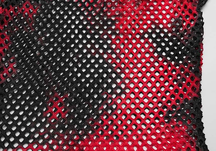 Dionisia Fishnet [Black/Red] | COLD SHOULDER TOP