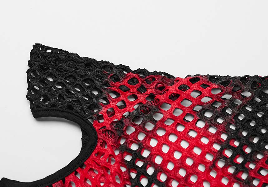 Dionisia Fishnet [Black/Red] | COLD SHOULDER TOP*