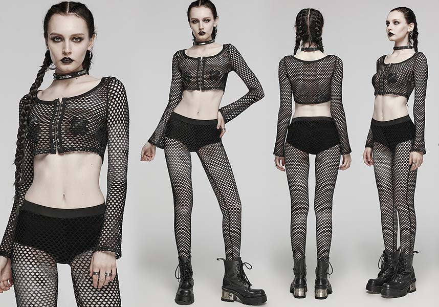 Badriyah Fishnet [Black] | CROP TOP*