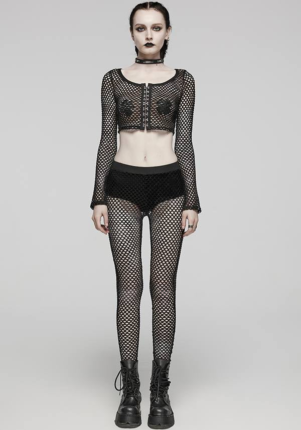 Badriyah Fishnet [Black] | CROP TOP*