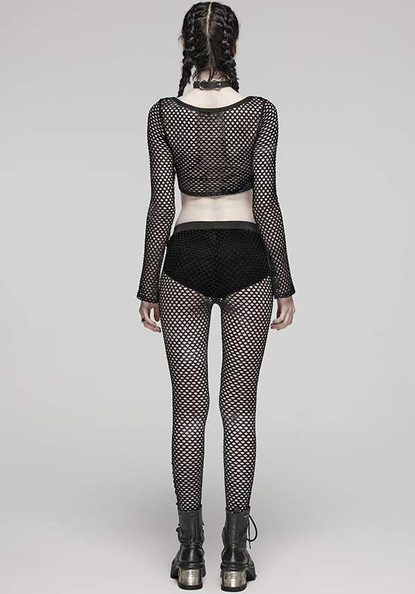 Badriyah Fishnet [Black] | CROP TOP*