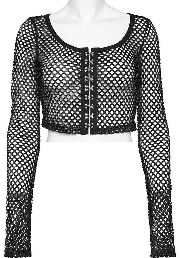 Badriyah Fishnet [Black] | CROP TOP*
