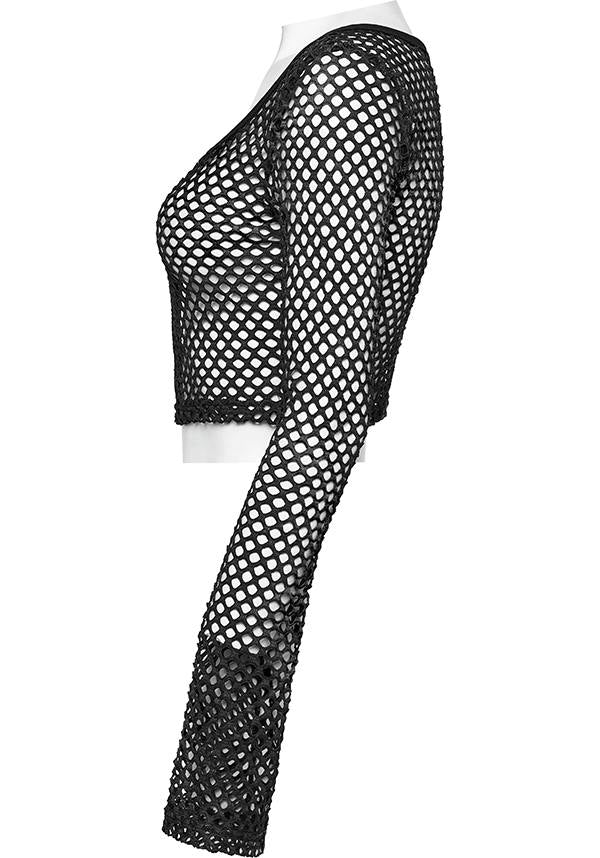 Badriyah Fishnet [Black] | CROP TOP*