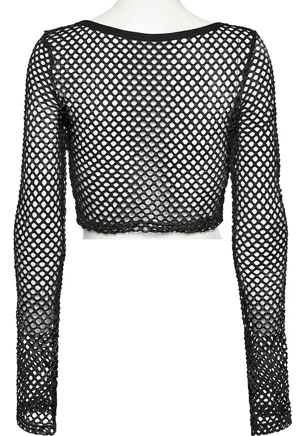 Badriyah Fishnet [Black] | CROP TOP*