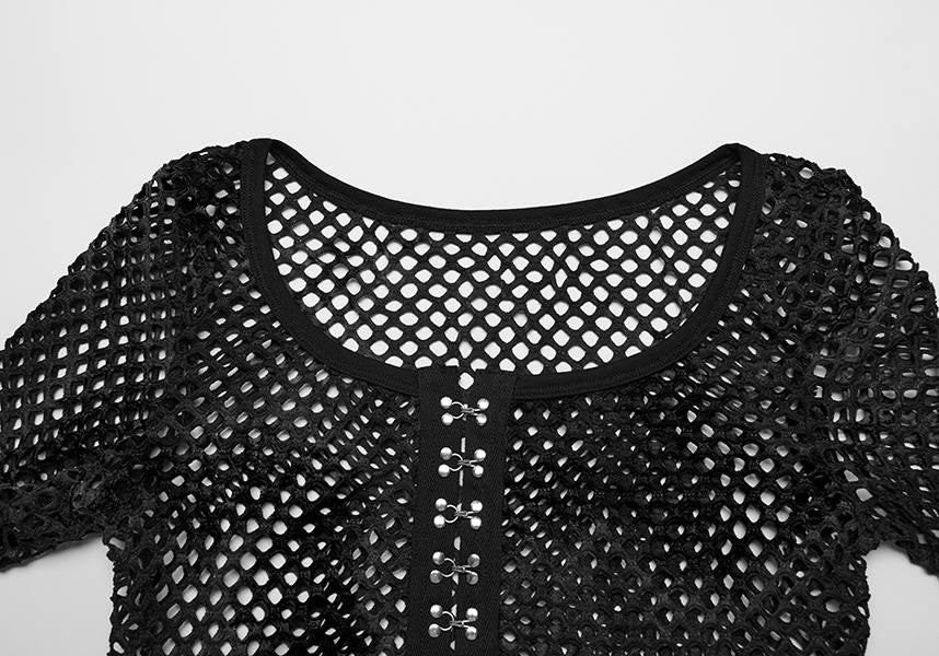 Badriyah Fishnet [Black] | CROP TOP*