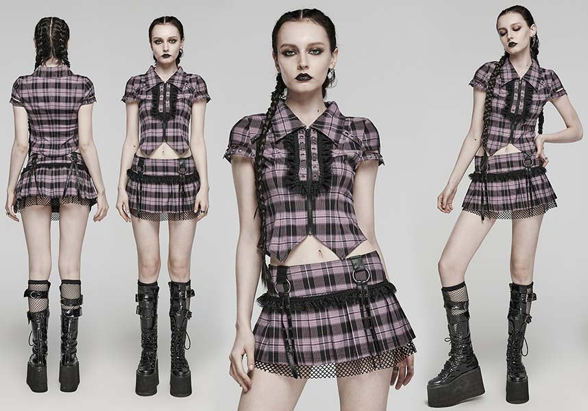 Uriah Tartan [Baby Pink/Black] | SHIRT*