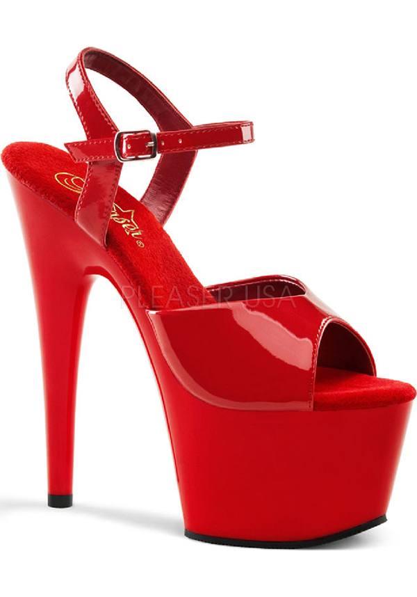 ADORE-709 [Red] | PLATFORM HEELS [PREORDER] - Beserk - all, christmas, clickfrenzy15-2023, discountapp, fp, heels, heels [preorder], labelpreorder, labelvegan, open toe, peep toe, platform heels, platforms, platforms [preorder], pleaser, pole dancing, ppo, preorder, red, shoes, vegan