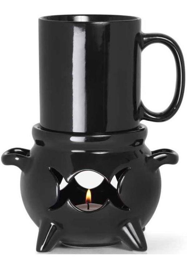 Cauldron | MUG WARMER SET - Beserk - AGQGUSSZECY, all, candle, clickfrenzy15-2023, cup, discountapp, fp, gift, gift idea, gift ideas, gifts, googleshopping, goth homeware, gothic gifts, gothic homeware, gothic homewares, halloween homeware, halloween homewares, homeware, homewares, kitchen, mar23, mens gifts, moon, mothers day, mothersday, mothersdaycosy, mug, office homewares, R150323, tealight, triple moon