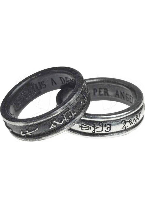 Demon Black & White Angel | RING - Beserk - accessories, alchemy gothic, all, black, clickfrenzy15-2023, discountapp, fp, gothic, gothic accessories, jewellery, jewelry, ladies accessories, mens, mens accessories, mens valentines gifts, ring