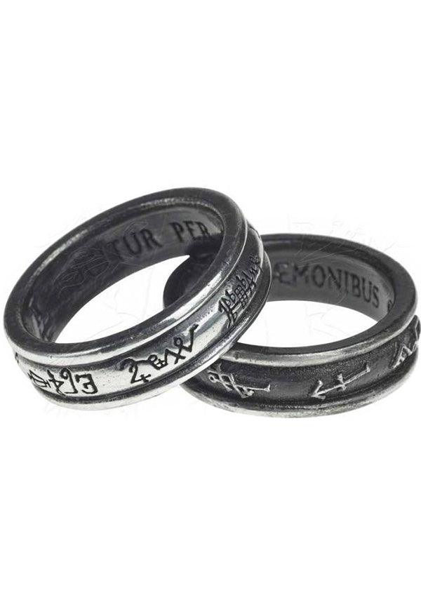 Demon Black & White Angel | RING - Beserk - accessories, alchemy gothic, all, black, clickfrenzy15-2023, discountapp, fp, gothic, gothic accessories, jewellery, jewelry, ladies accessories, mens, mens accessories, mens valentines gifts, ring