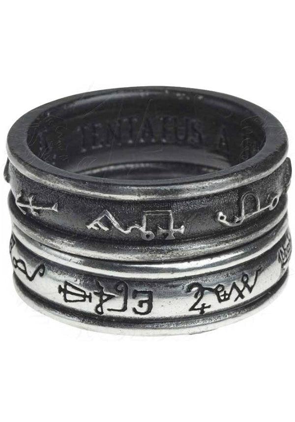 Demon Black & White Angel | RING - Beserk - accessories, alchemy gothic, all, black, clickfrenzy15-2023, discountapp, fp, gothic, gothic accessories, jewellery, jewelry, ladies accessories, mens, mens accessories, mens valentines gifts, ring