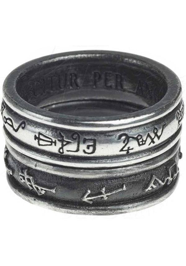 Demon Black &amp; White Angel | RING - Beserk - accessories, alchemy gothic, all, black, clickfrenzy15-2023, discountapp, fp, gothic, gothic accessories, jewellery, jewelry, ladies accessories, mens, mens accessories, mens valentines gifts, ring
