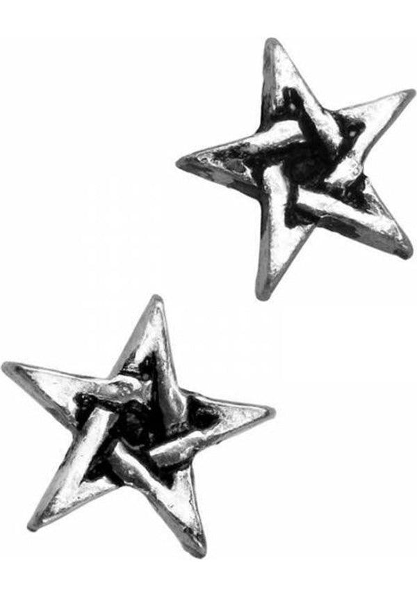 Pentagram | EAR STUDS - Beserk - accessories, alchemy gothic, all, clickfrenzy15-2023, discountapp, earrings, fp, gothic, gothic accessories, jewellery, jewelry, ladies accessories, mar20, pentagram, silver, studs