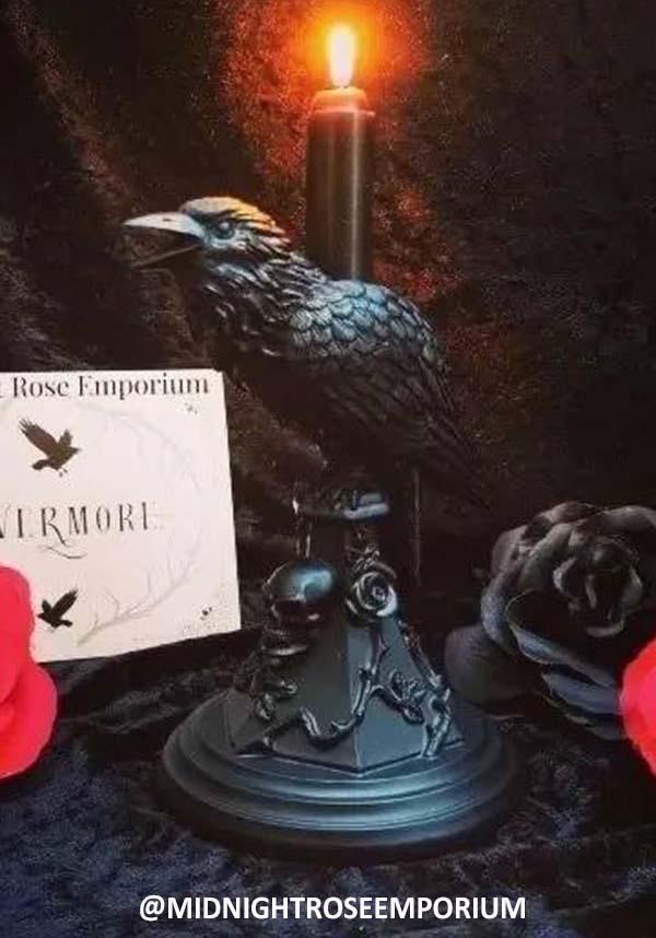 Poe&#39;s Raven | CANDLESTICK`` - Beserk - AG086790, all, bird, candle, candle holder, candles, clickfrenzy15-2023, discountapp, fp, gift, gift idea, gift ideas, gifts, goth, goth homeware, gothic, gothic gifts, gothic homeware, gothic homewares, halloween homeware, halloween homewares, home, homeware, homewares, jul22, r030722, raven, skull
