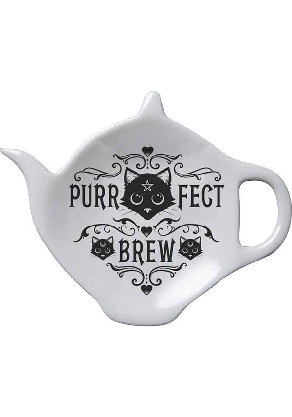 Purrfect Brew | TEABAG DISH - Beserk - alchemy gothic, all, black cat, cat, christmas gift, christmas gifts, clickfrenzy15-2023, dec20, discountapp, dish, fp, gift, gift idea, gift ideas, gifts, goth, gothic, gothic gifts, gothic homewares, halloween homewares, home, homeware, homewares, kitchen, tea, witch, witches, witchy