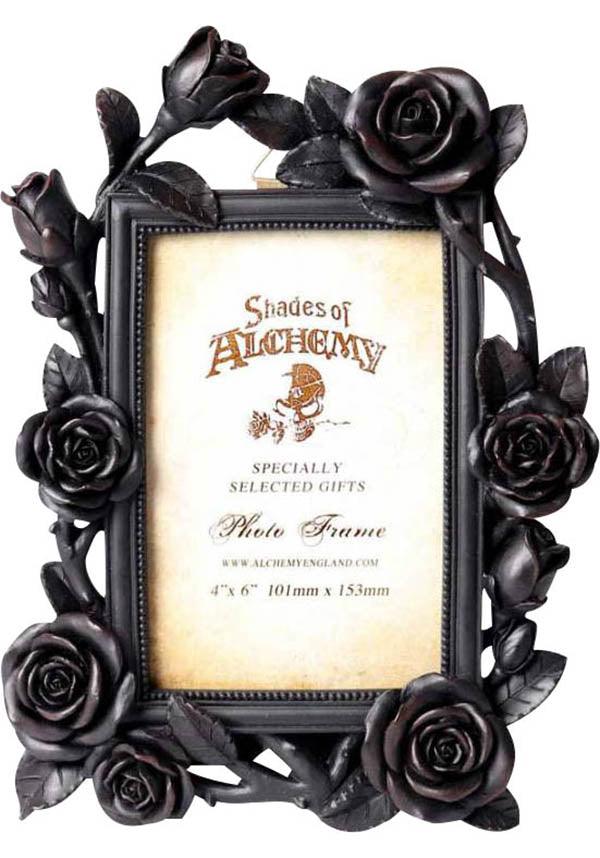 Rose & Vine [Black] | PHOTO FRAME - Beserk - alchemy gothic, all, all ladies, black, black rose, christmas gift, christmas gifts, clickfrenzy15-2023, dec21, discountapp, fp, frames, gift, gift idea, gift ideas, gifts, goth, gothic, gothic gifts, gothic homeware, gothic homewares, home, homeware, homewares, ladies, photo frame, R121221, rose