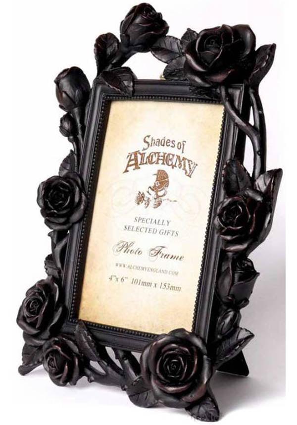 Rose &amp; Vine [Black] | PHOTO FRAME - Beserk - alchemy gothic, all, all ladies, black, black rose, christmas gift, christmas gifts, clickfrenzy15-2023, dec21, discountapp, fp, frames, gift, gift idea, gift ideas, gifts, goth, gothic, gothic gifts, gothic homeware, gothic homewares, home, homeware, homewares, ladies, photo frame, R121221, rose