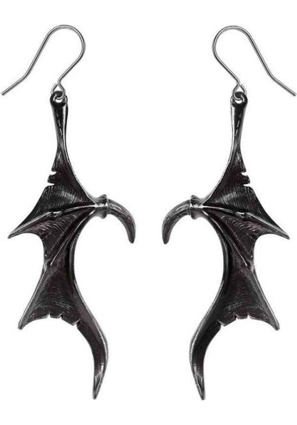 Wings of Midnight | EARRINGS - Beserk - accessories, AGMGBOSVUME, alchemy gothic, all, all ladies, bat, bats, batwing, black, clickfrenzy15-2023, discountapp, earrings, fp, goth, gothic, gothic accessories, jewellery, jun22, ladies, medieval, R020622